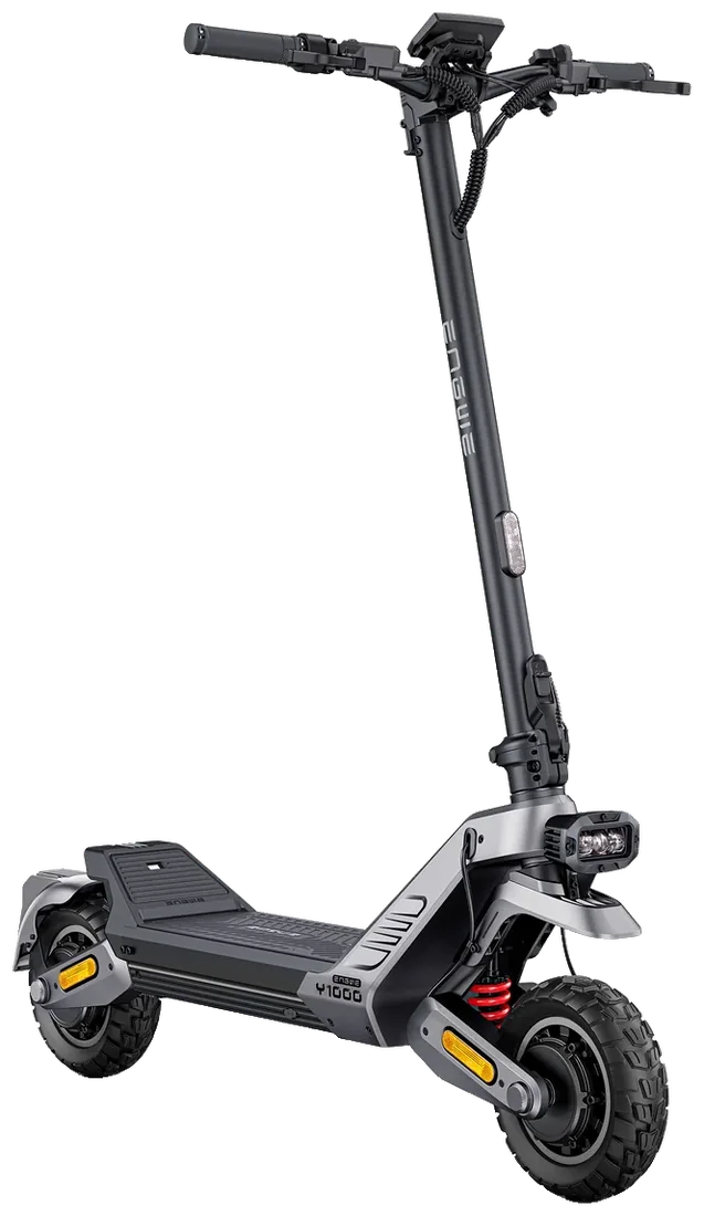 E-Scooter mit Vollfederung und groben Reifen